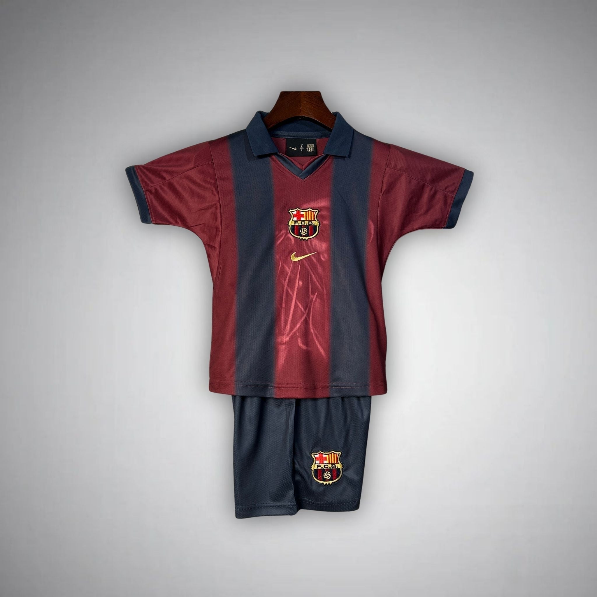 2000/01 FC Barcelona Retro x Cactus Jack Limited Edition Kids Size Home Kit from FootballPrestige.shop - Premium Concept kits