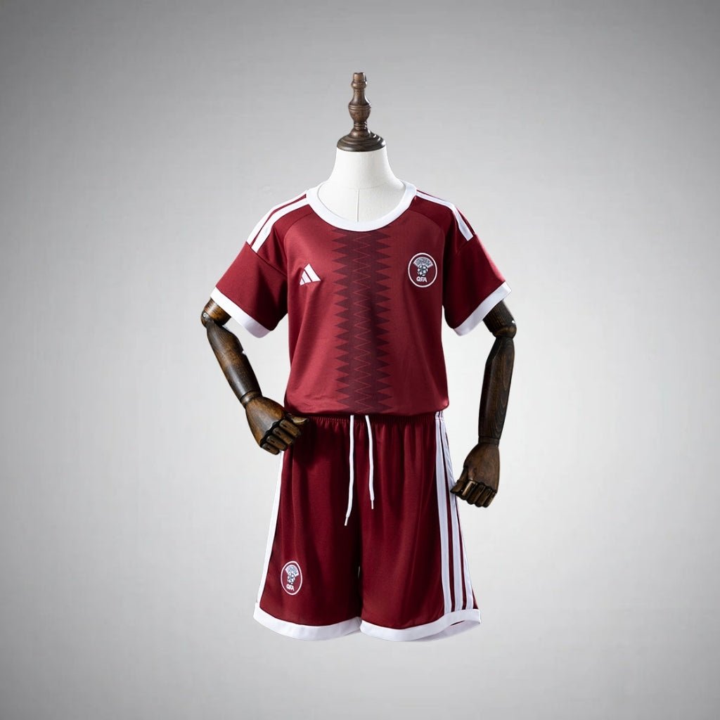 2026 Qatar Home Kids Size Kit from FootballPrestige.shop - Premium Concept kits