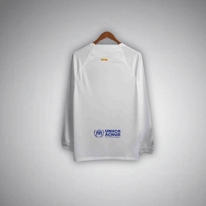 23/24 FC Barcelona White Long Sleeve Away Kit from FootballPrestige.shop - Premium Concept kits