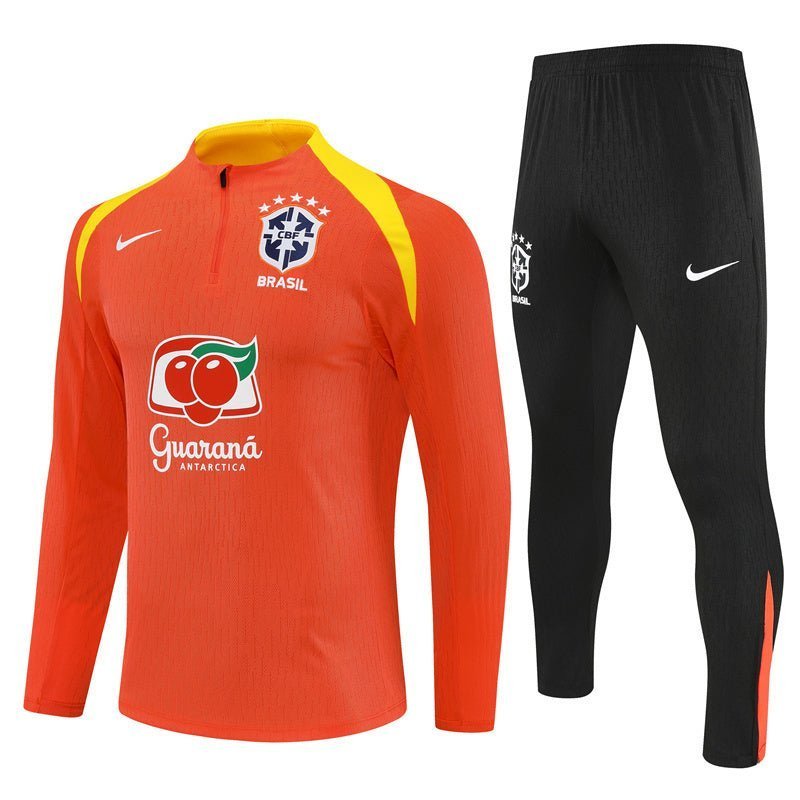 25/26 Brazil Training Orange Kids Size Tracksuit from FootballPrestige.shop - Premium Concept kits