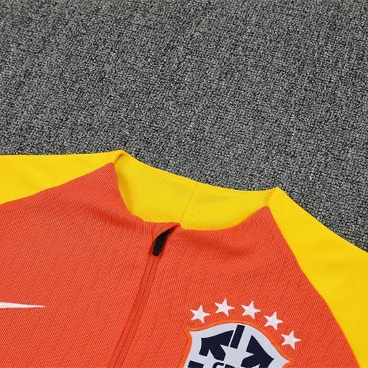 25/26 Brazil Training Orange Kids Size Tracksuit from FootballPrestige.shop - Premium Concept kits