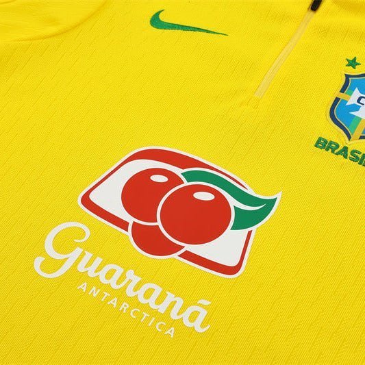 25/26 Brazil Training Yellow Kids Size Tracksuit from FootballPrestige.shop - Premium Concept kits