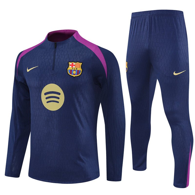 25/26 FC Barcelona Half Zip Training Blue/Purple Kids Size Tracksuit from FootballPrestige.shop - Premium Concept kits