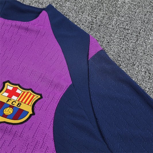 25/26 FC Barcelona Half Zip Training Purple/Blue Kids Size Tracksuit from FootballPrestige.shop - Premium Concept kits