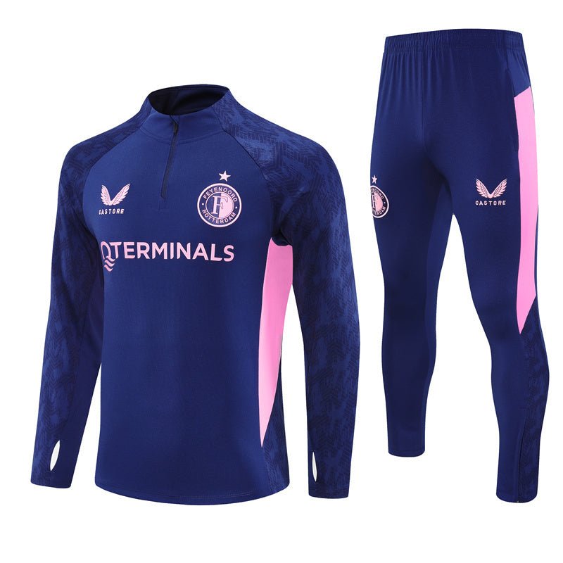 25/26 Feyenoord Training Blue Kids Size Tracksuit from FootballPrestige.shop - Premium Concept kits