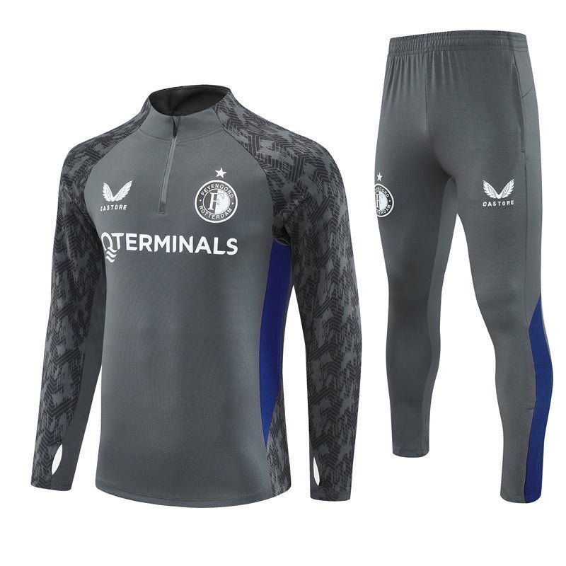25/26 Feyenoord Training Grey Kids Size Tracksuit from FootballPrestige.shop - Premium Concept kits