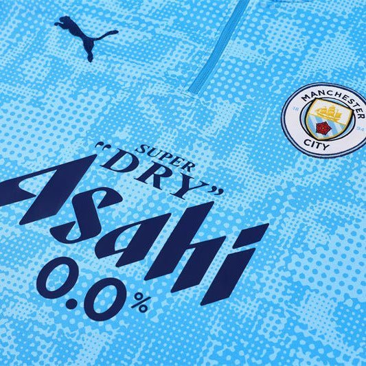 25/26 Manchester City x Asahi Blue Kids Size Tracksuit from FootballPrestige.shop - Premium Concept kits