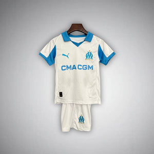 25/26 Marseille Home Kids Size Kit from FootballPrestige.shop - Premium Concept kits