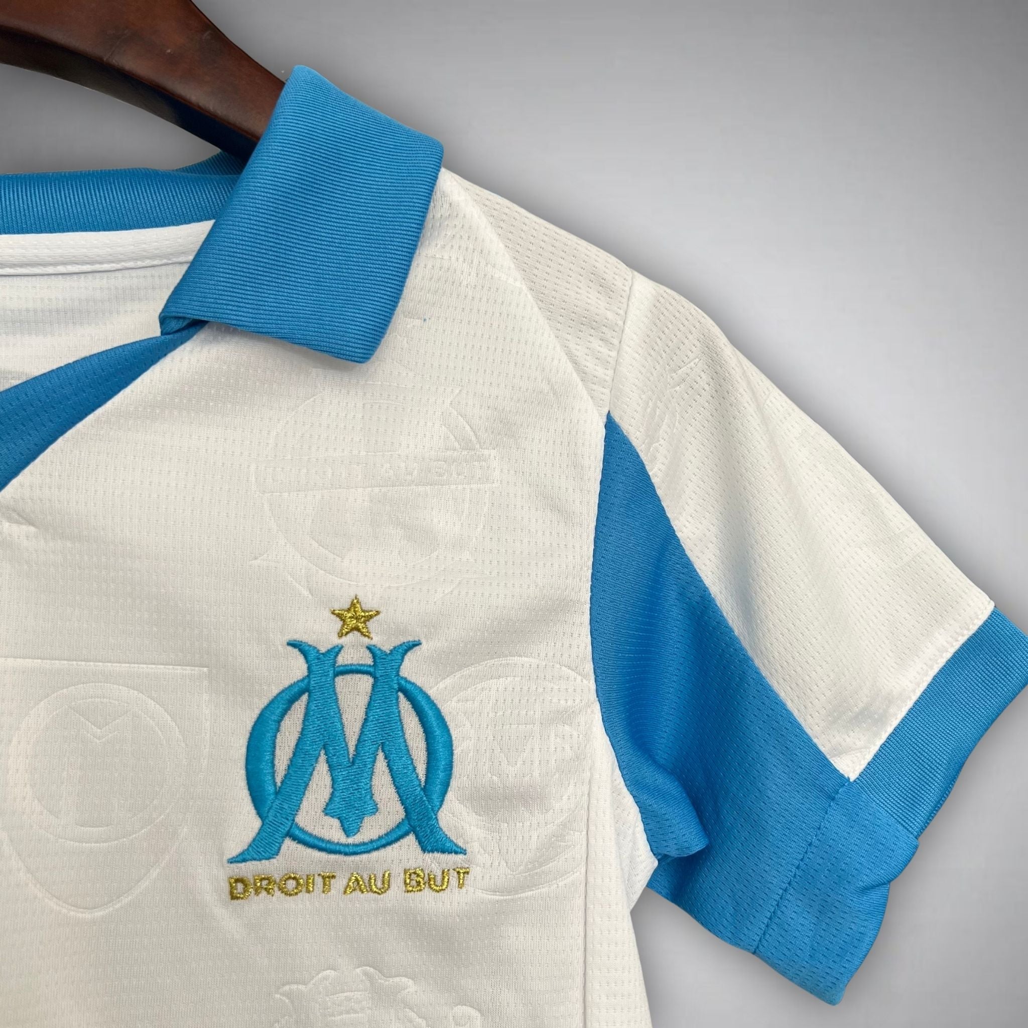 25/26 Marseille Home Kids Size Kit from FootballPrestige.shop - Premium Concept kits