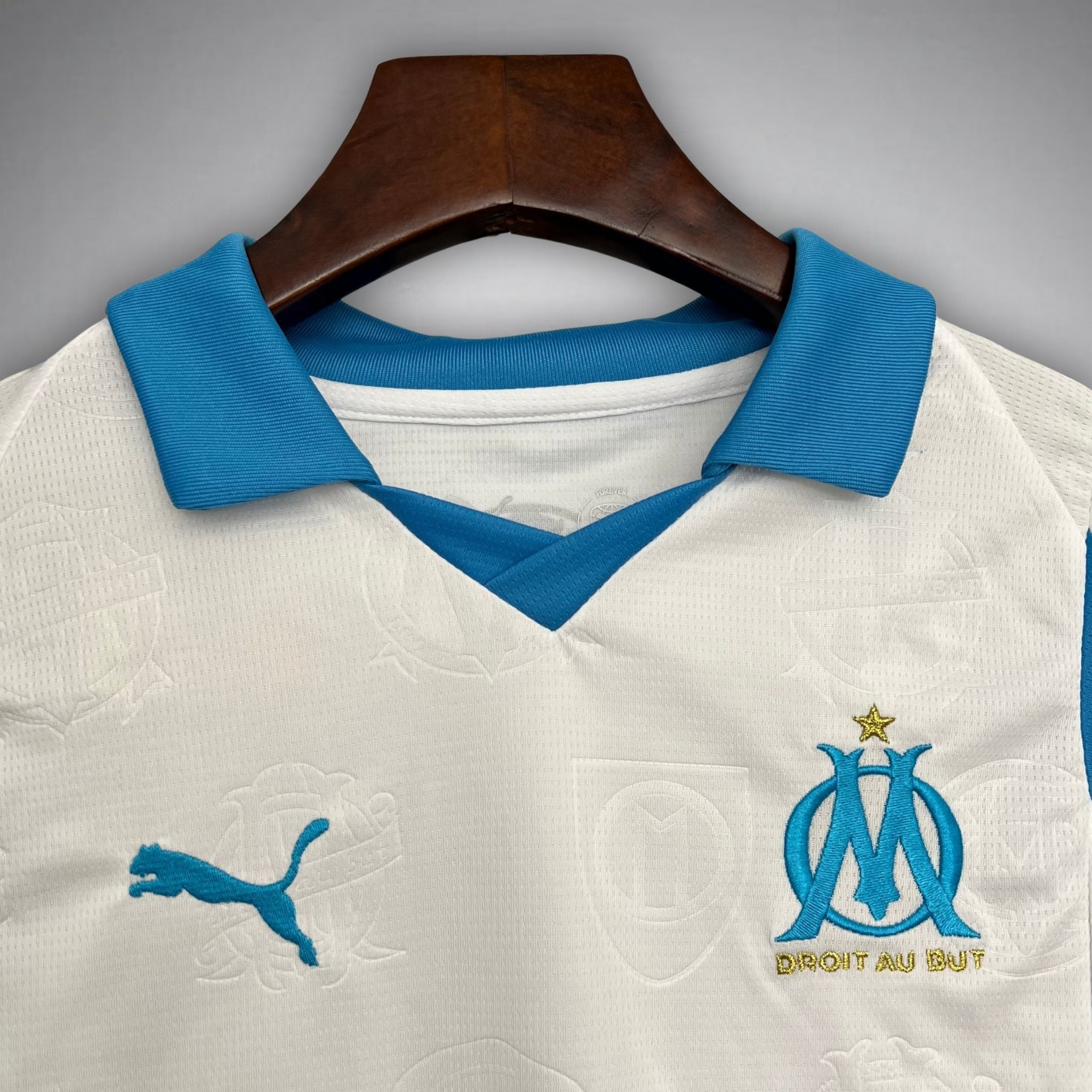25/26 Marseille Home Kids Size Kit from FootballPrestige.shop - Premium Concept kits
