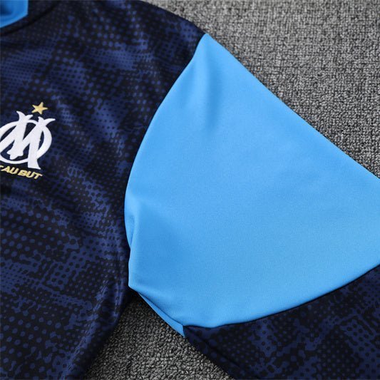 25/26 Marseille Training Navy Blue Tracksuit from FootballPrestige.shop - Premium Concept kits