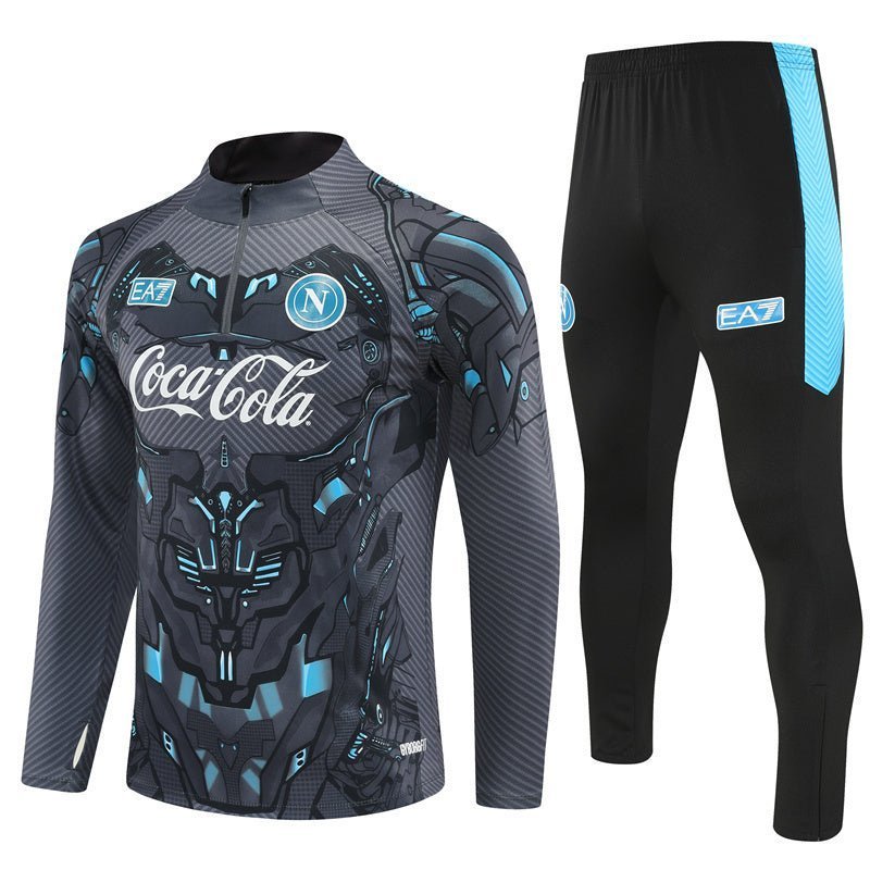 25/26 Napoli Training Black Tracksuit from FootballPrestige.shop - Premium Concept kits