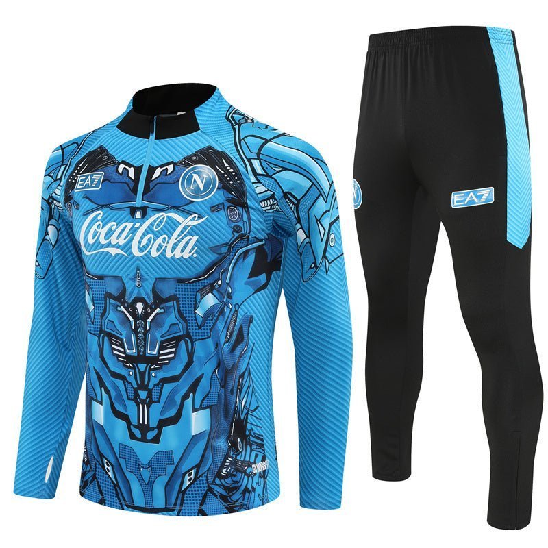 25/26 Napoli Training Blue Kids Size Tracksuit from FootballPrestige.shop - Premium Concept kits
