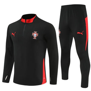25/26 Portugal Training Black Tracksuit from FootballPrestige.shop - Premium Concept kits