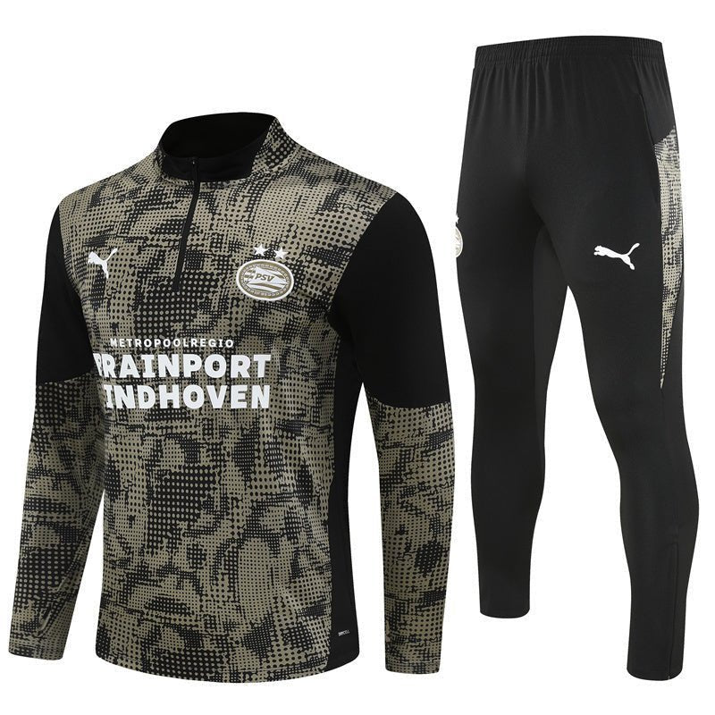 25/26 PSV Training Black Tracksuit from FootballPrestige.shop - Premium Concept kits