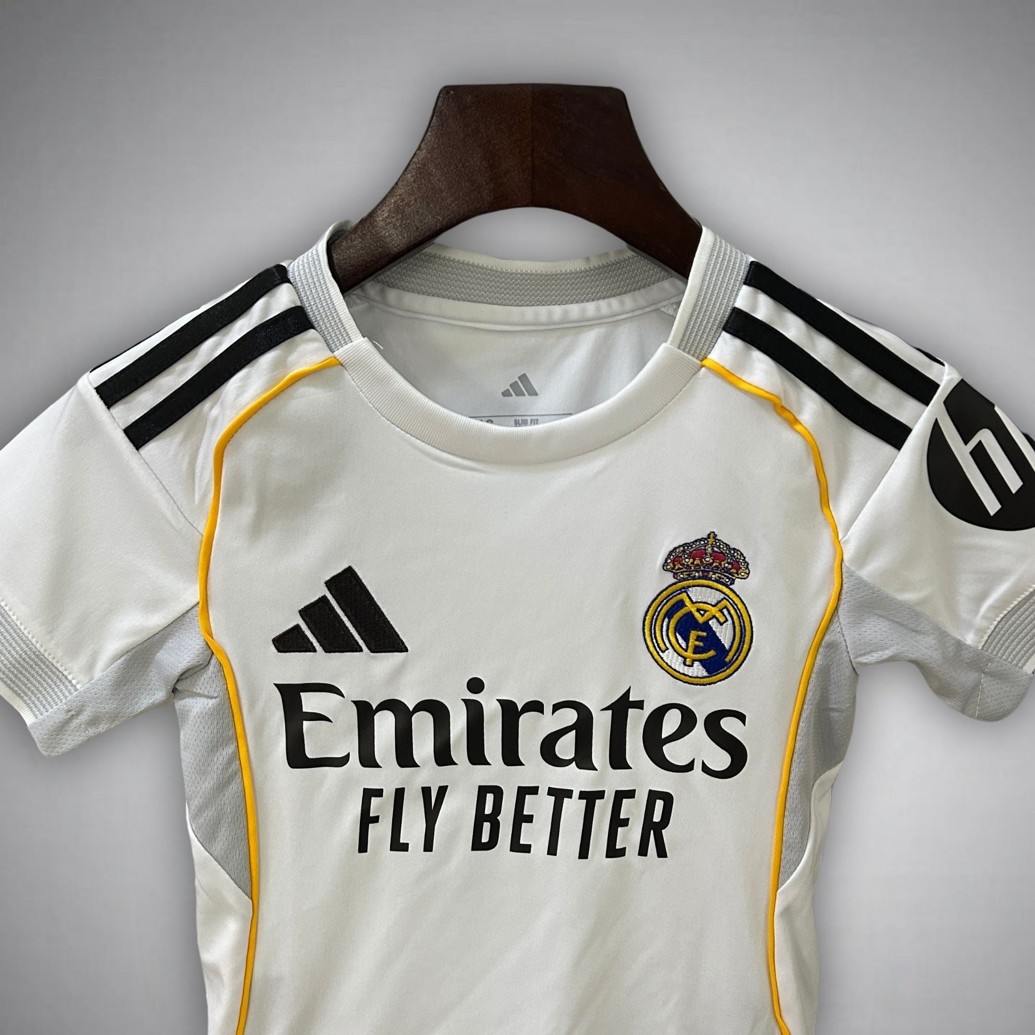 25/26 Real Madrid Home Kids Size Kit from FootballPrestige.shop - Premium Concept kits