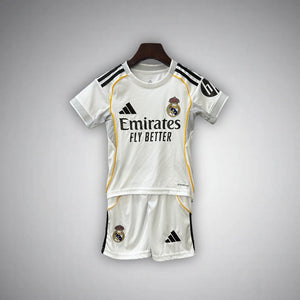 25/26 Real Madrid Home Kids Size Kit from FootballPrestige.shop - Premium Concept kits