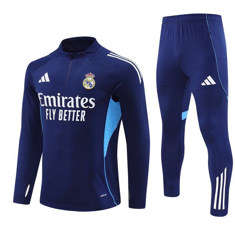 25/26 Real Madrid Training Blue Kids Size Tracksuit from FootballPrestige.shop - Premium Concept kits