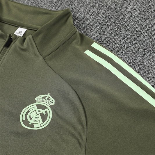 25/26 Real Madrid Training Dark Olive Kids Size Tracksuit from FootballPrestige.shop - Premium Concept kits
