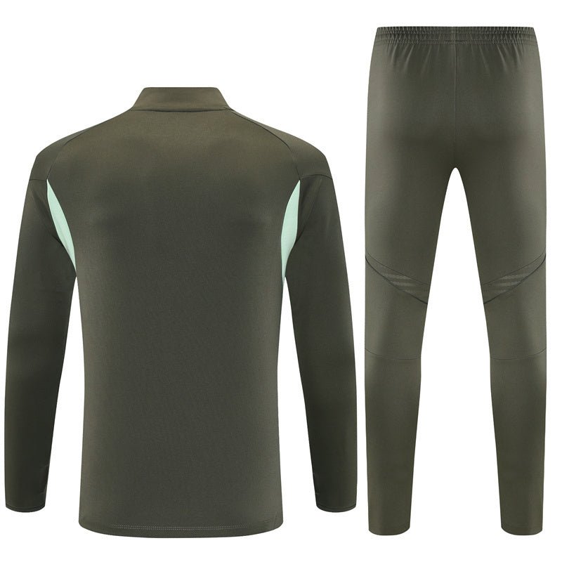 25/26 Real Madrid Training Dark Olive Tracksuit from FootballPrestige.shop - Premium Concept kits