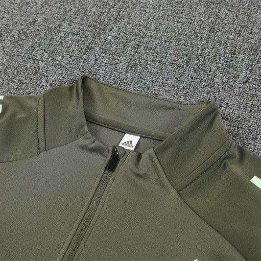 25/26 Real Madrid Training Dark Olive Tracksuit from FootballPrestige.shop - Premium Concept kits
