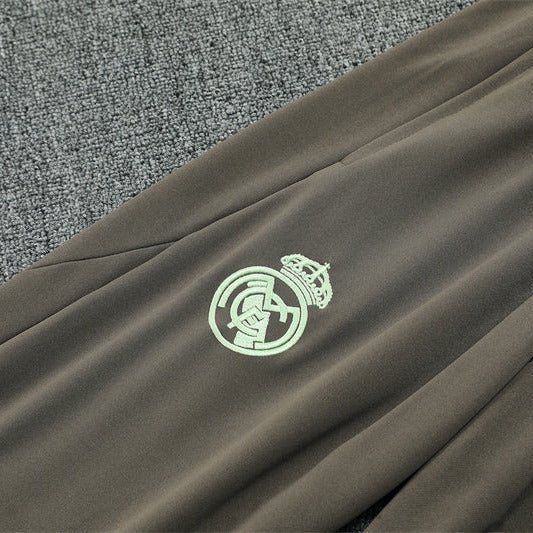 25/26 Real Madrid Training Dark Olive Tracksuit from FootballPrestige.shop - Premium Concept kits