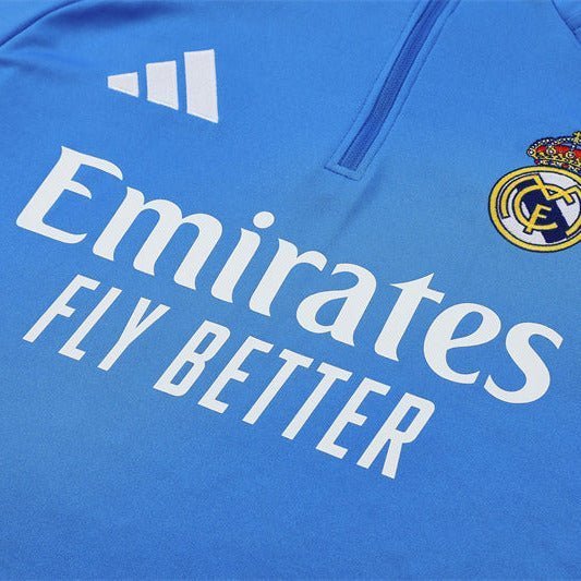 25/26 Real Madrid Training Light Blue Kids Size Tracksuit from FootballPrestige.shop - Premium Concept kits