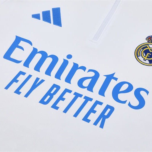 25/26 Real Madrid Training White/Light Blue Kids Size Tracksuit from FootballPrestige.shop - Premium Concept kits