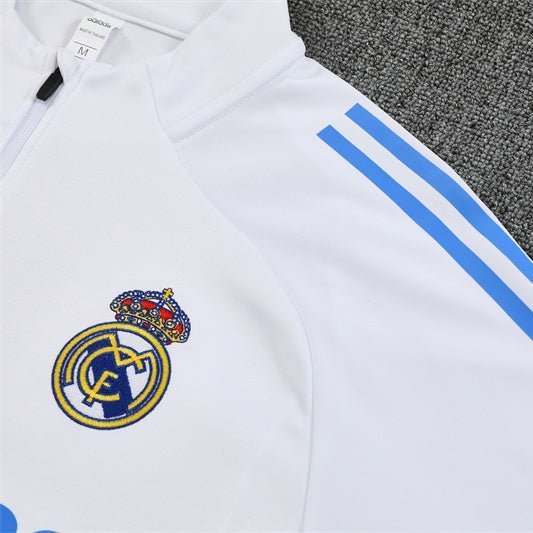 25/26 Real Madrid Training White/Light Blue Tracksuit from FootballPrestige.shop - Premium Concept kits