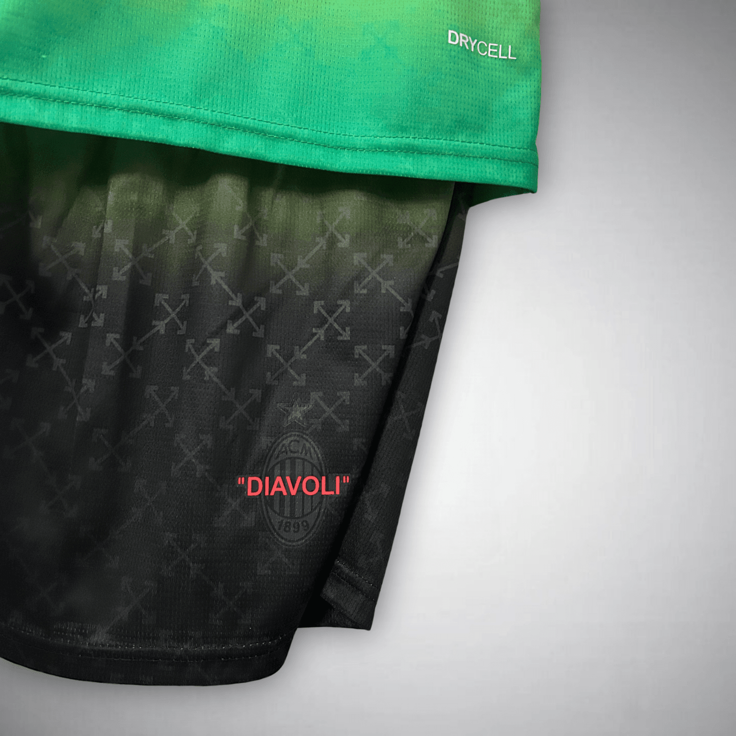 AC Milan x Off - White "Diavoli" Premium Kids Size Kit from FootballPrestige.shop - Premium Concept kits