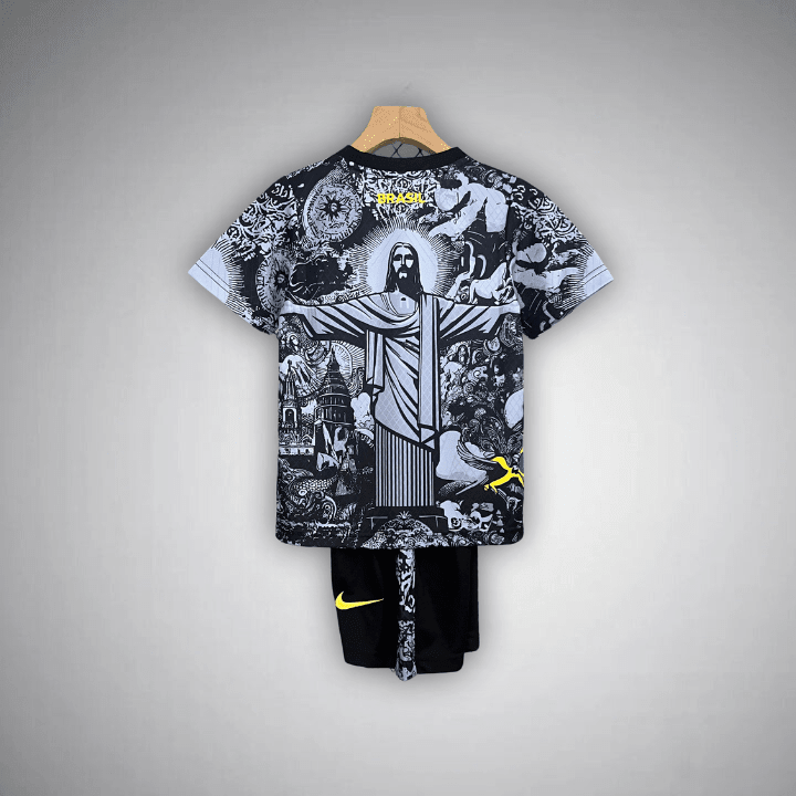 Brazil "Jesus" Premium Kids Size Kit from FootballPrestige.shop - Premium Concept kits