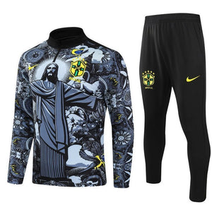 Brazil "Jesus" Premium Kids Size Tracksuit from FootballPrestige.shop - Premium Concept kits