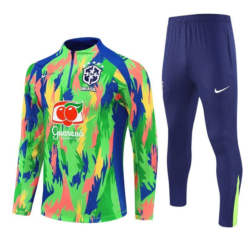 Brazil "Tropical Inferno" Premium Kids Size Tracksuit from FootballPrestige.shop - Premium Concept kits