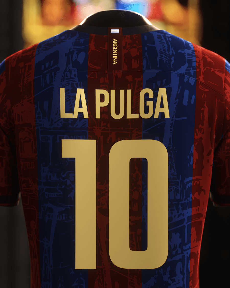 FC Barcelona "La Pulga" Premium Kit from FootballPrestige.shop - Premium Concept kits