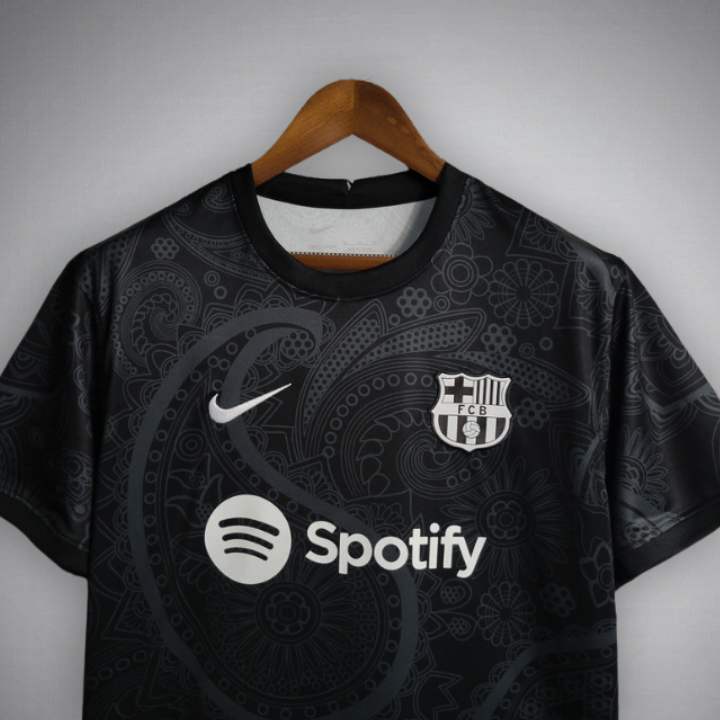 FC Barcelona "Noir Fleur" Premium Kit from FootballPrestige.shop - Premium Concept kits