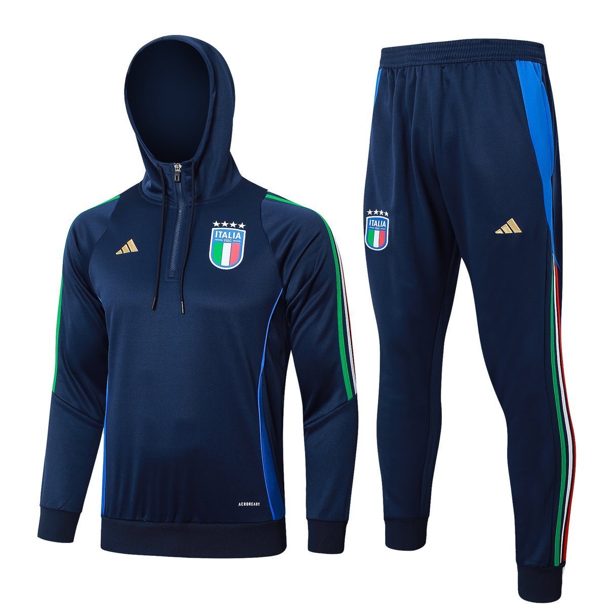 Italy Turquoise and Dark Blue Premium Tracksuit from FootballPrestige.shop - Premium Concept kits