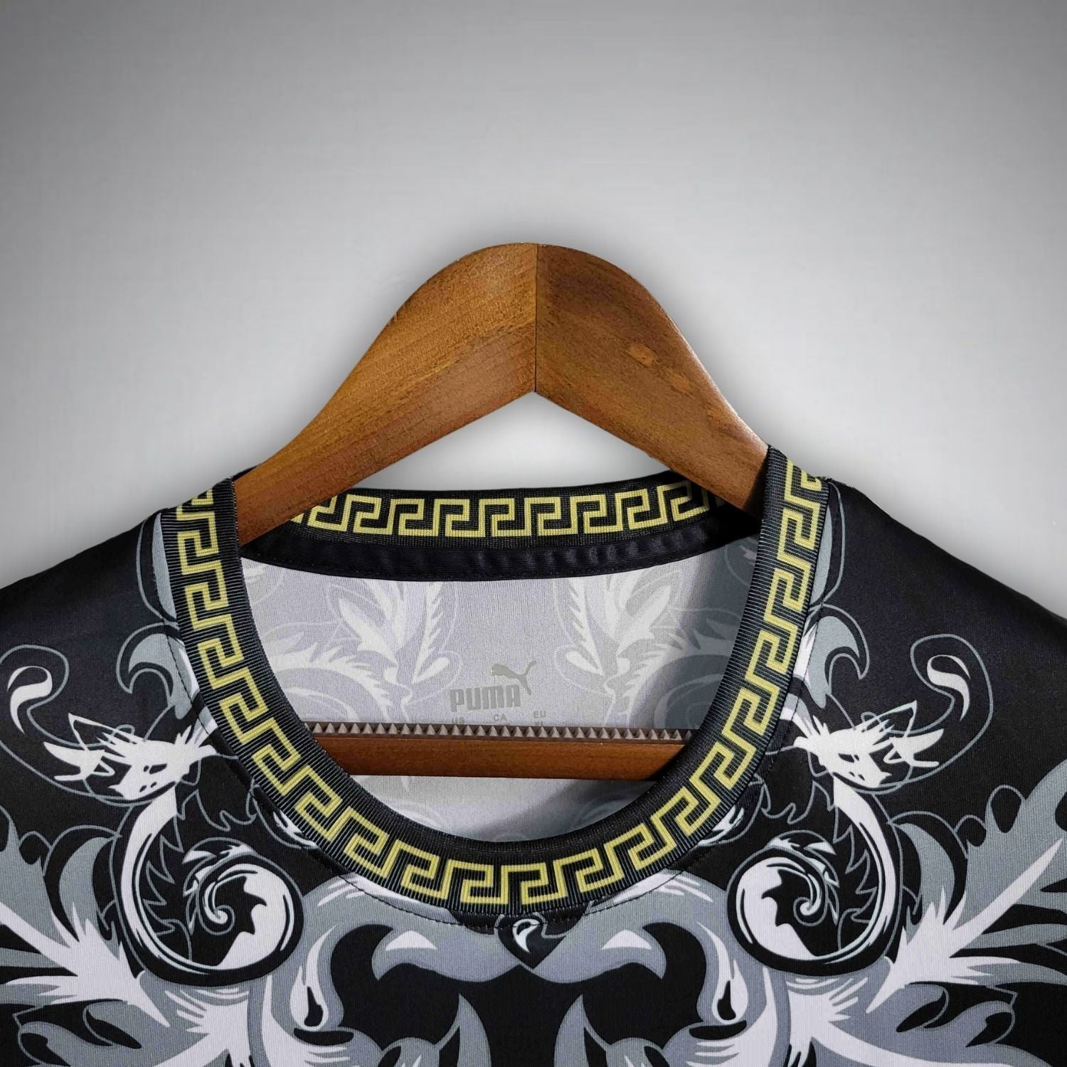 Italy "Versace" Premium Black Kit from FootballPrestige.shop - Premium Concept kits