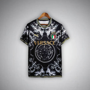 Italy "Versace" Premium Black Kit from FootballPrestige.shop - Premium Concept kits
