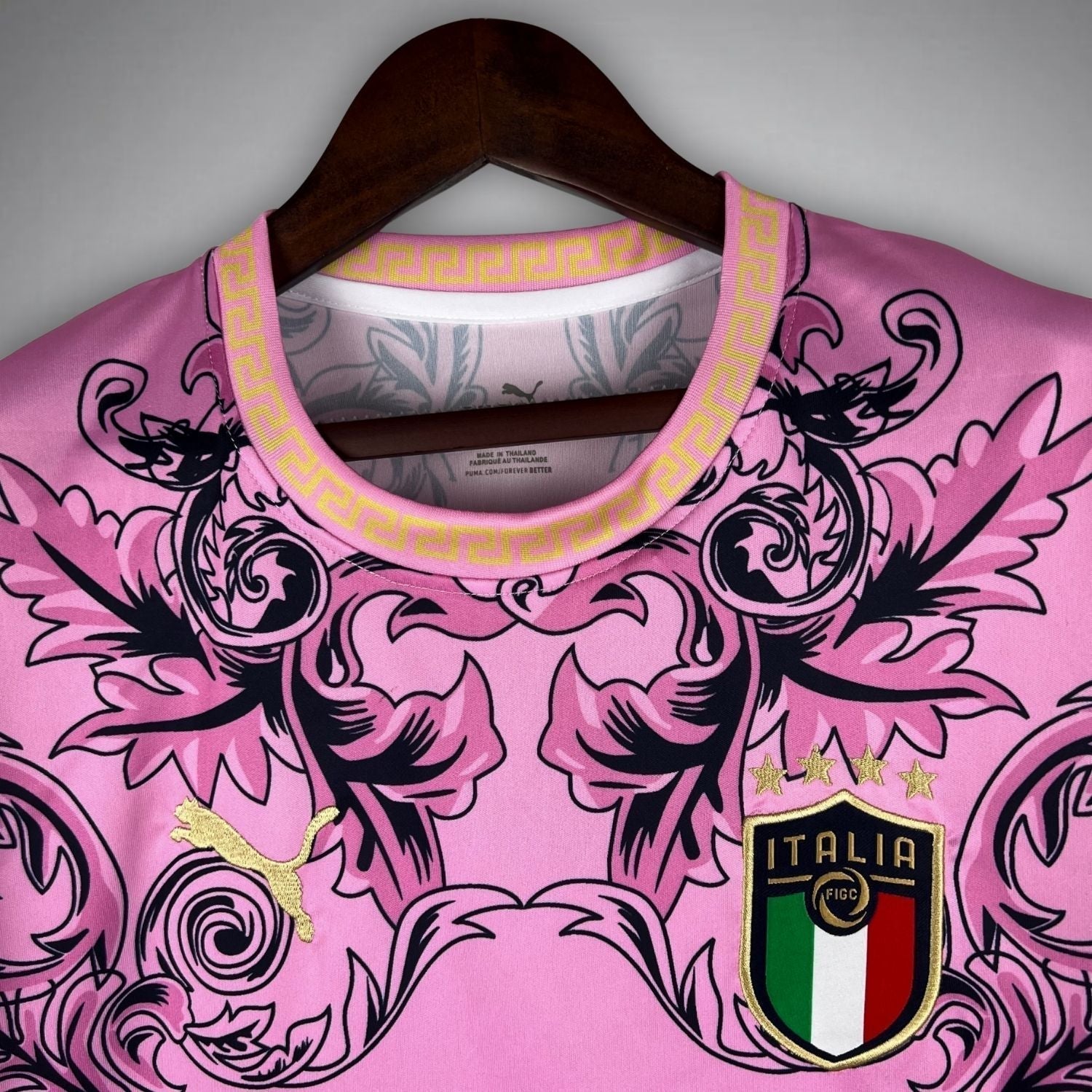 Italy "Versace" Premium Pink Kit from FootballPrestige.shop - Premium Concept kits