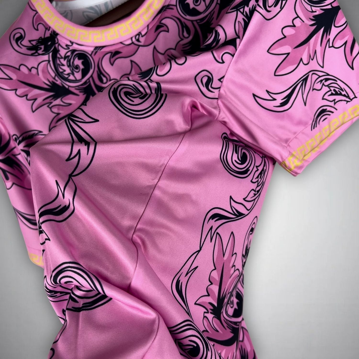 Italy "Versace" Premium Pink Kit from FootballPrestige.shop - Premium Concept kits
