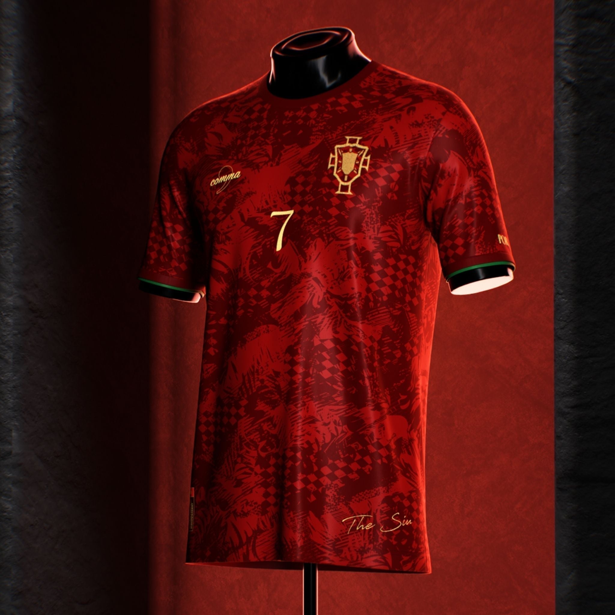Portugal "The Siu" Premium Red Kit from FootballPrestige.shop - Premium Concept kits