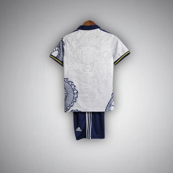 Real Madrid Dragon Blanco Premium Kids Size Kit from FootballPrestige.shop - Premium Concept kits