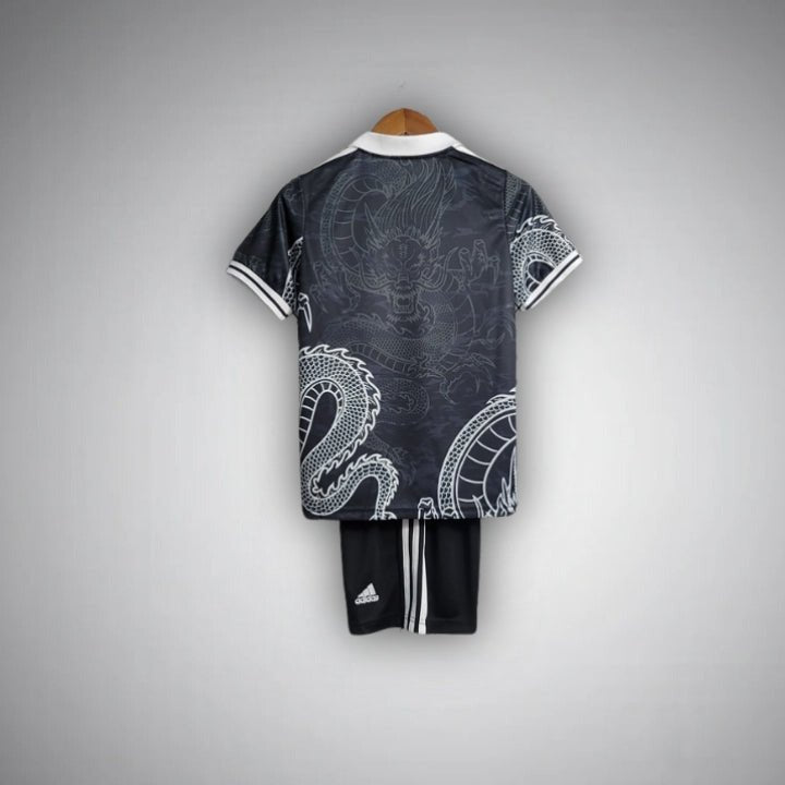 Real Madrid "Dragon Negro" Premium Kids Size Kit from FootballPrestige.shop - Premium Concept kits