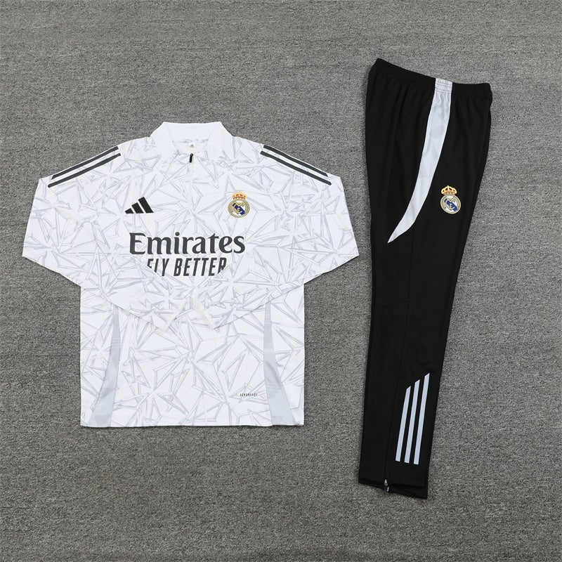 Real Madrid "White Armor" Premium Kids Size Tracksuit from FootballPrestige.shop - Premium Concept kits