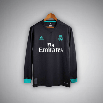17/18 Real Madrid Long Sleeve Away Kit - Premium Quality Jersey at FootballPrestige.com
