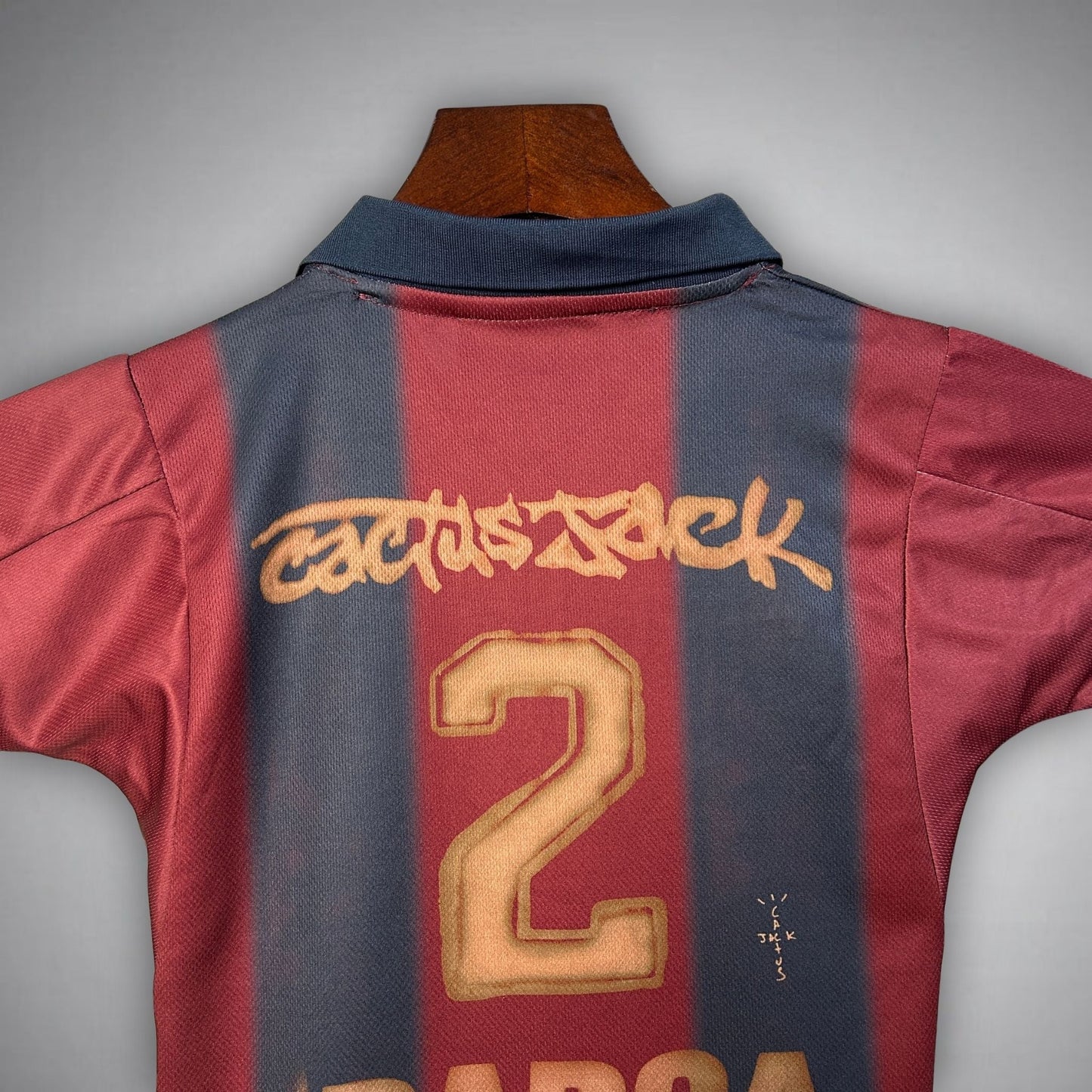 2000/01 FC Barcelona Retro x Cactus Jack Limited Edition Kids Size Home Kit - Premium Quality Jersey at FootballPrestige.com