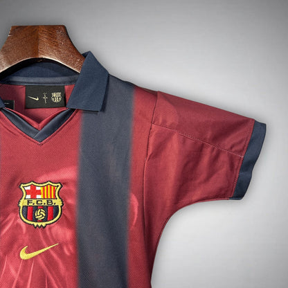 2000/01 FC Barcelona Retro x Cactus Jack Limited Edition Kids Size Home Kit - Premium Quality Jersey at FootballPrestige.com