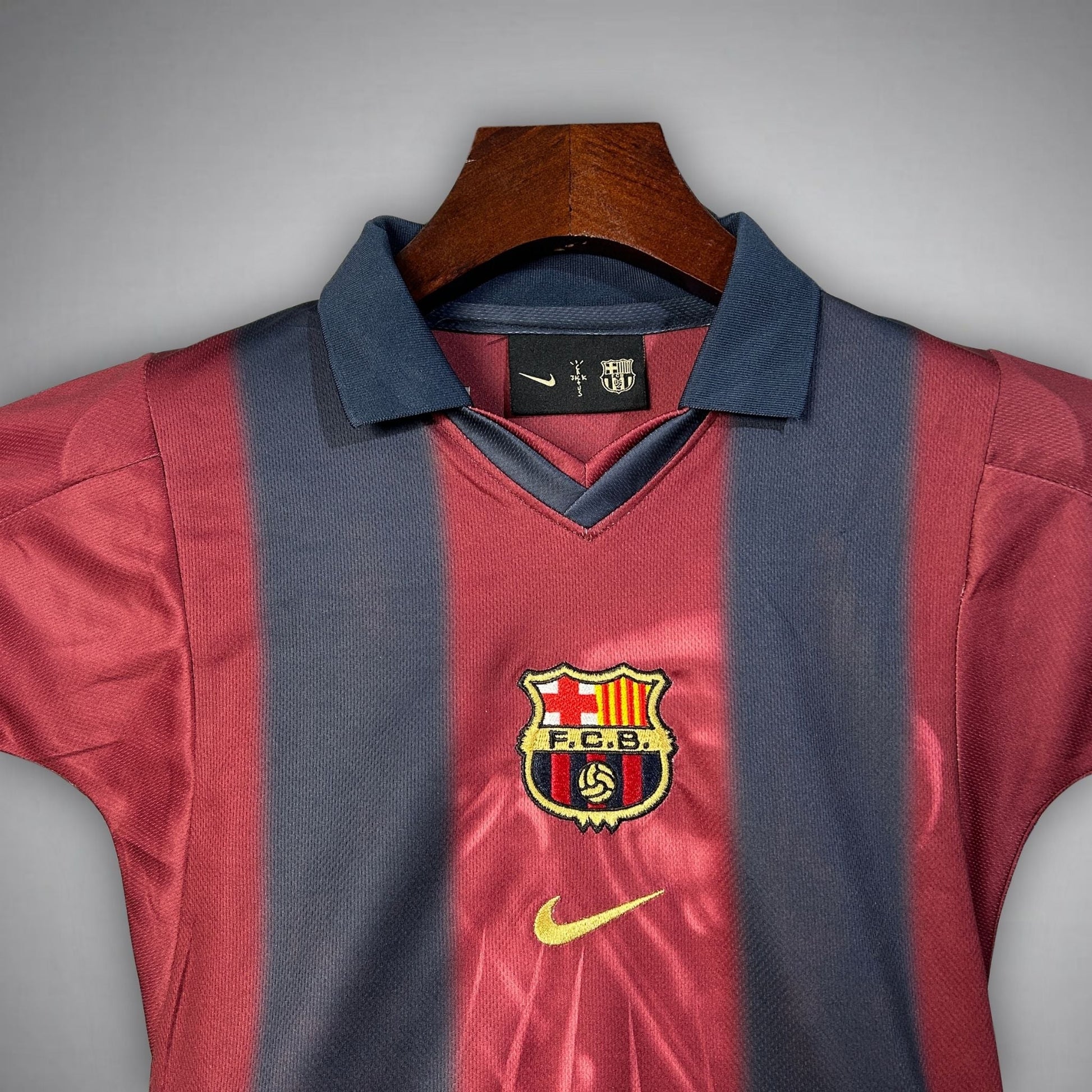 2000/01 FC Barcelona Retro x Cactus Jack Limited Edition Kids Size Home Kit - Premium Quality Jersey at FootballPrestige.com