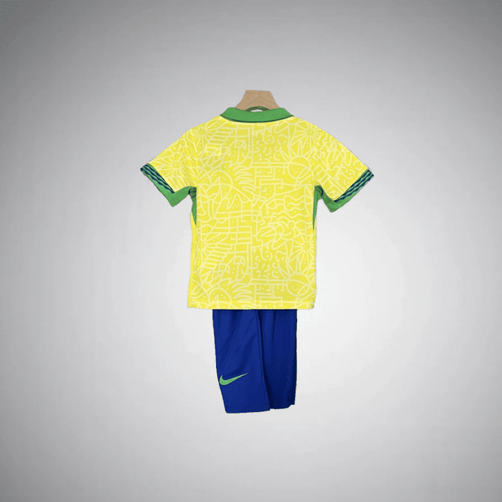 2024 Brazil Home Kids Size Kit from FootballPrestige.shop - Premium Concept kits