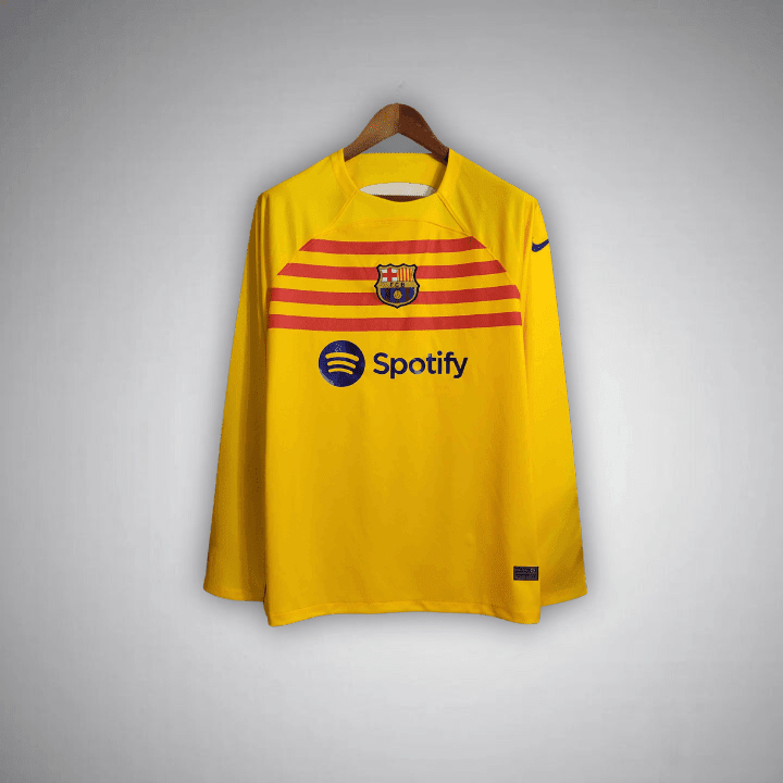 23/24 FC Barcelona Long Sleeve Away Kit from FootballPrestige.shop - Premium Concept kits
